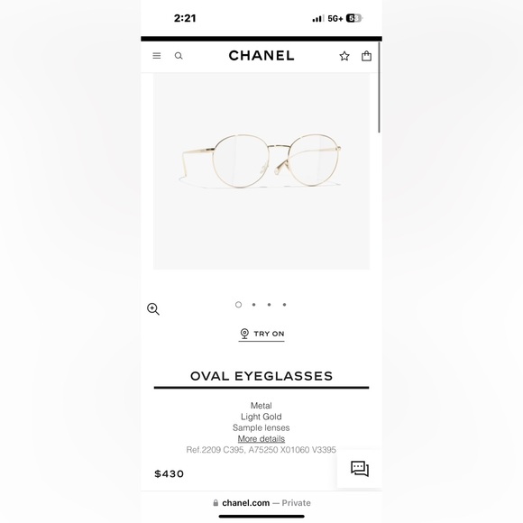 CHANEL light gold frames with case - Picture 5 of 6